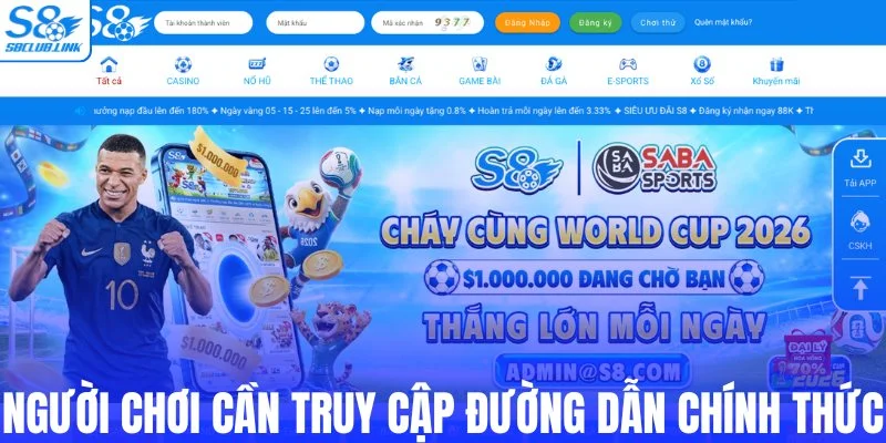 Người chơi cần truy cập đường dẫn chính thức